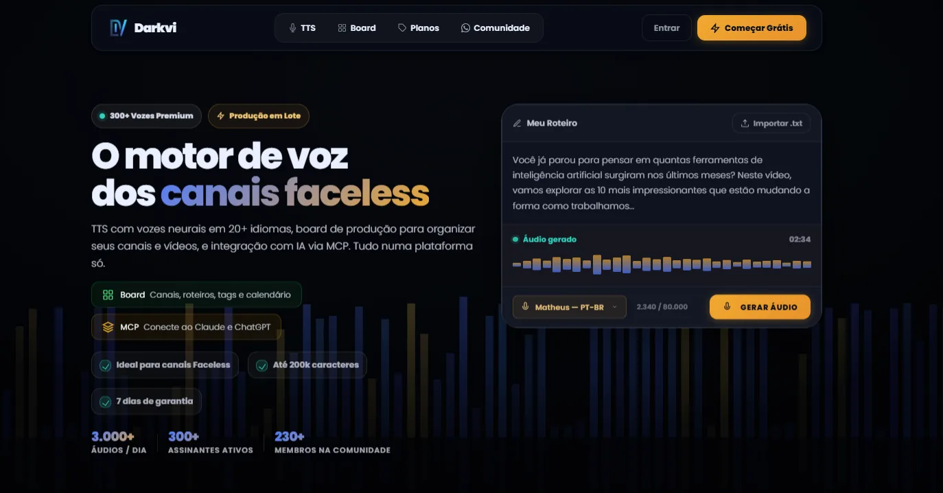 Darkvi — landing page
