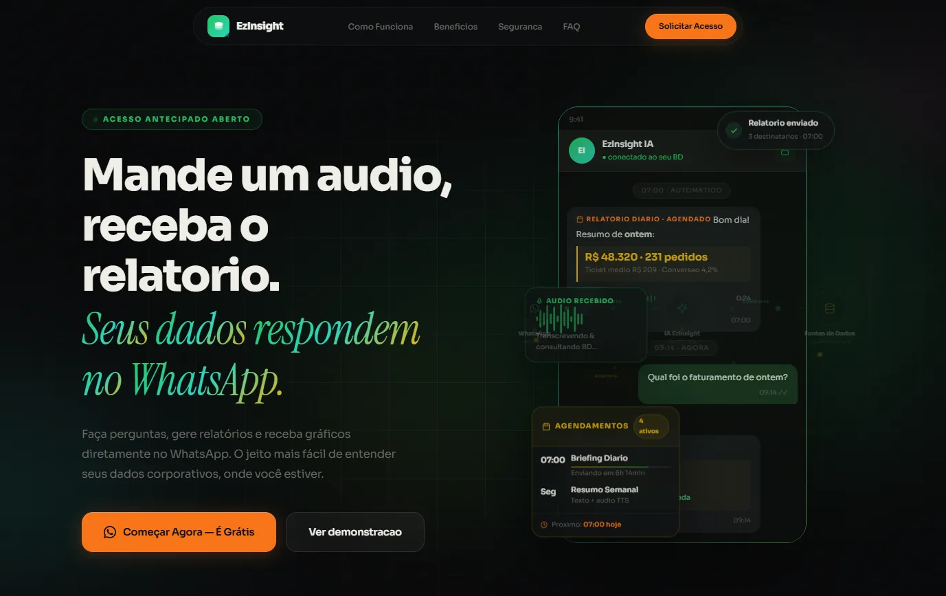 EzInsight — landing page