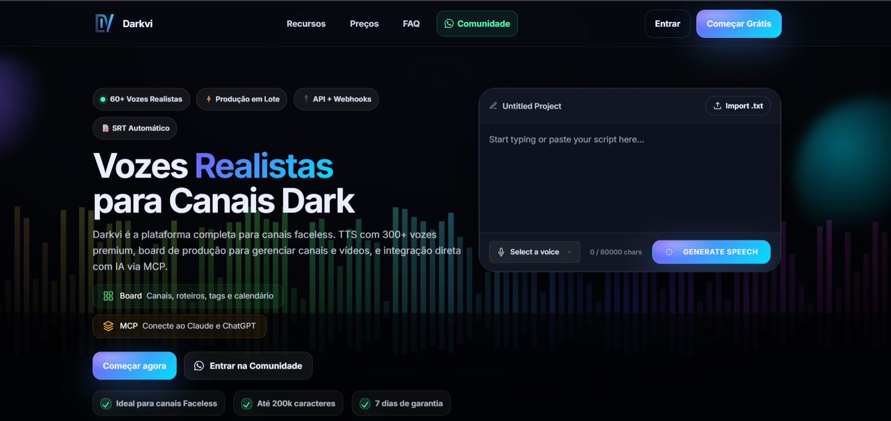 Darkvi — landing page
