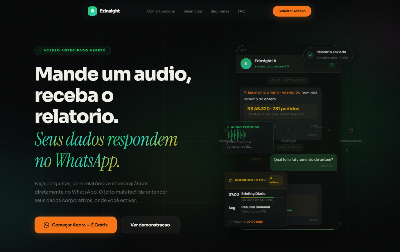 EzInsight — landing page